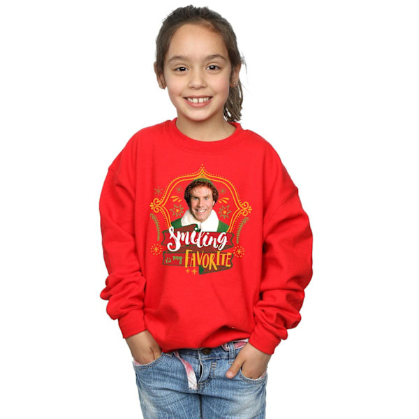 Elf Girls Buddy Smiling Sweatshirt 5-6 år Röd Red 5-6 Years