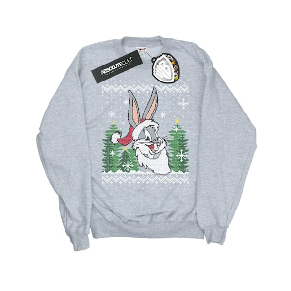 Looney Tunes Pojkar Bugs Bunny Jul Fair Isle Sweatshirt 7-8 Sports Grey 7-8 Years
