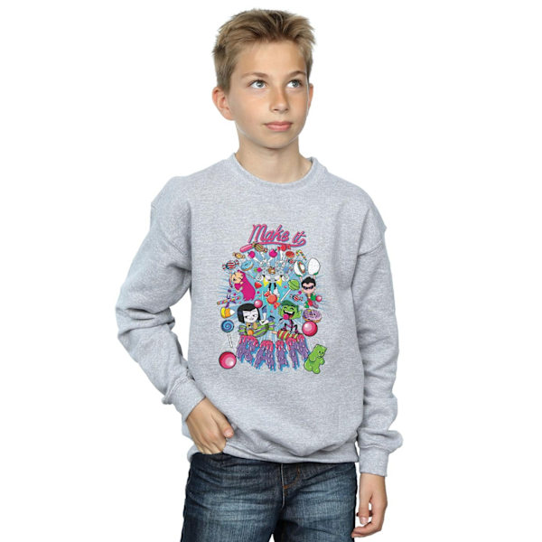 DC Comics Boys Teen Titans Go Make It Rain Sweatshirt 9-11 År Sports Grey 9-11 Years