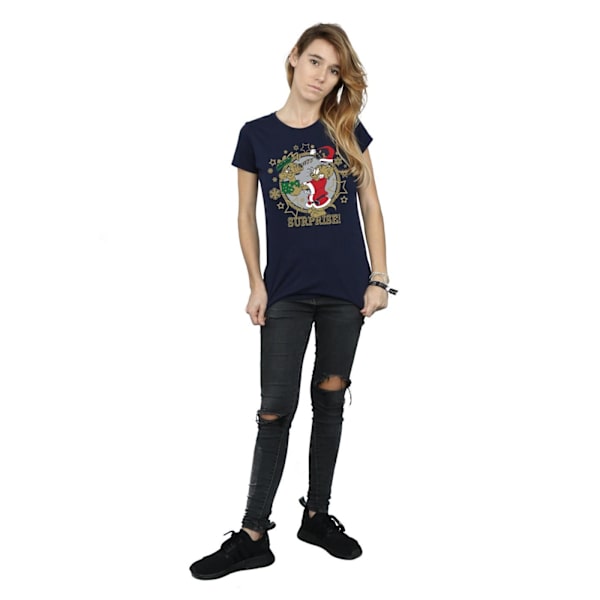 Tom And Jerry Dam/Damjul Jul Överraskning Bomull T-shirt M Navy Blue M