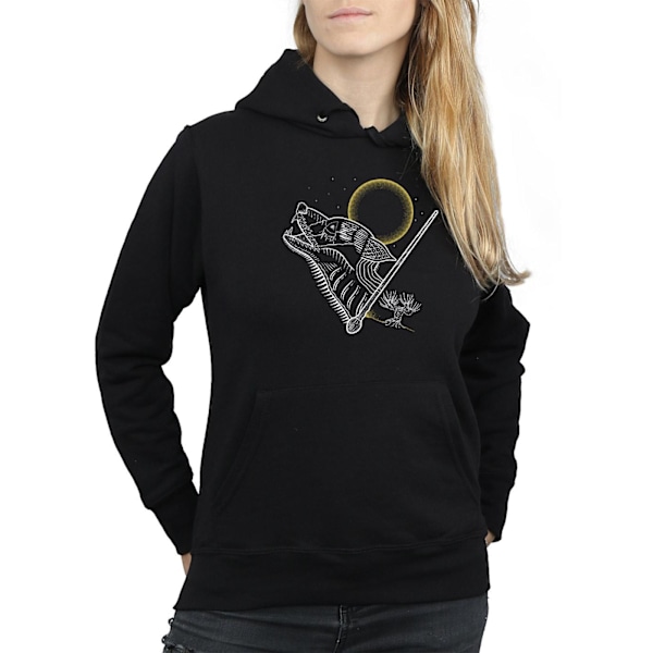 Harry Potter Dam/Kvinnor Vargulv Linjekonst Hoodie L Svart Black L
