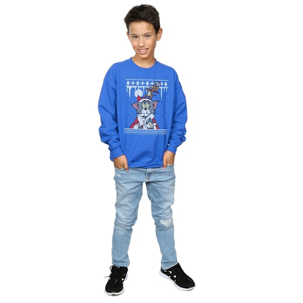 Tom And Jerry Pojkar Jul Fair Isle Sweatshirt 12-13 År R Royal Blue 12-13 Years