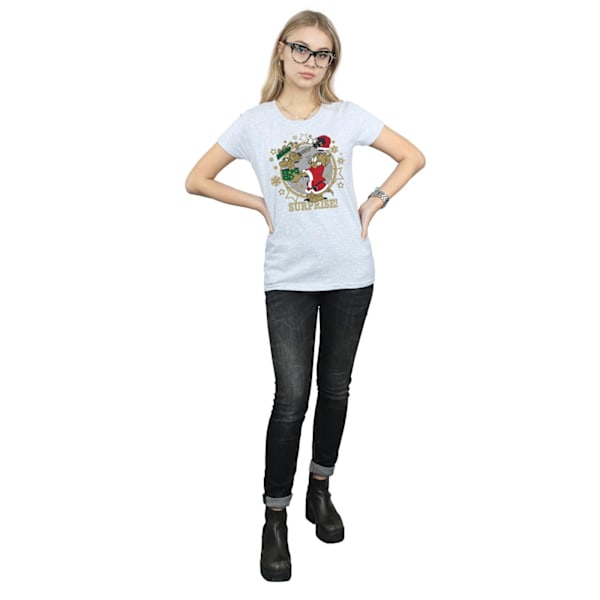 Tom And Jerry Dam/Damjul Jul Överraskning Bomull T-shirt L Sports Grey L