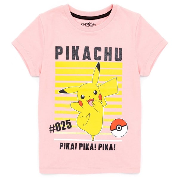Pokemon Girls Pikachu T-Shirt 9-10 år Rosa Pink 9-10 Years