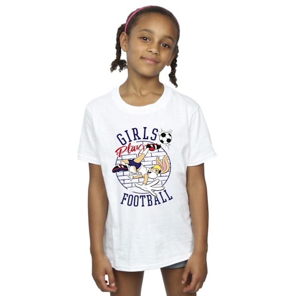 Looney Tunes Girls Lola Bunny Girls Spela Fotboll Bomull T-Shir White 5-6 Years