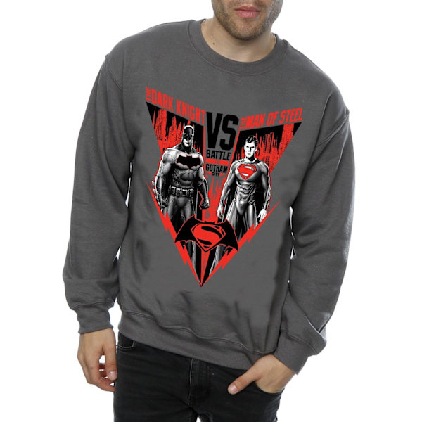 DC Comics Herr Batman v Superman Battle Sweatshirt S Charcoal Charcoal S