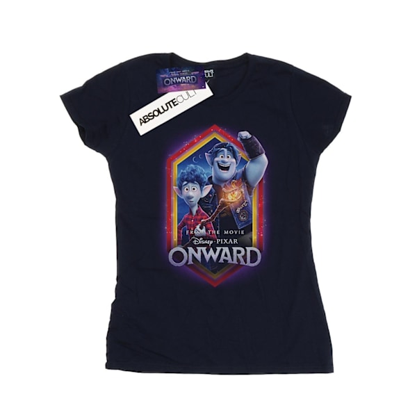 Disney Dam/Kvinnor Onward Brothers Crest Bomull T-shirt L Nav Navy Blue L