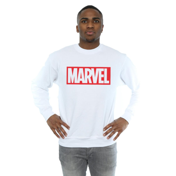 Marvel Comics Classic Logo Sweatshirt för män 4XL Vit White 4XL