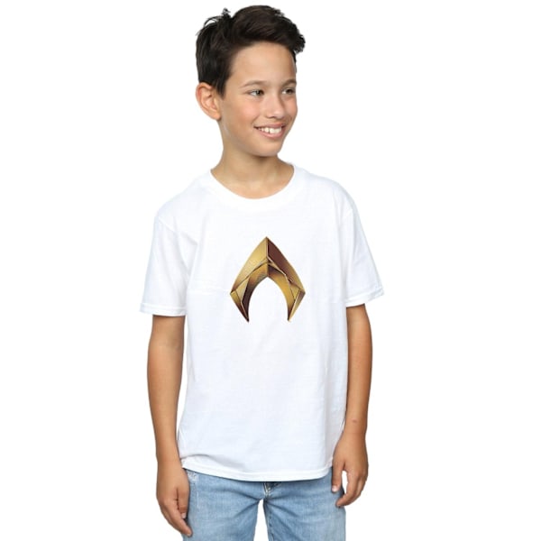 DC Comics Boys Aquaman Emblem T-Shirt 12-13 år Vit White 12-13 Years