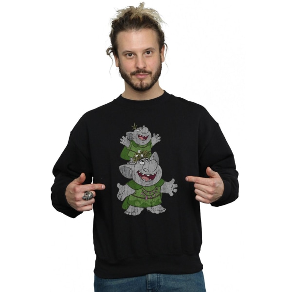 Disney Mens Frozen Handstacking Trolls Sweatshirt 4XL Svart Black 4XL