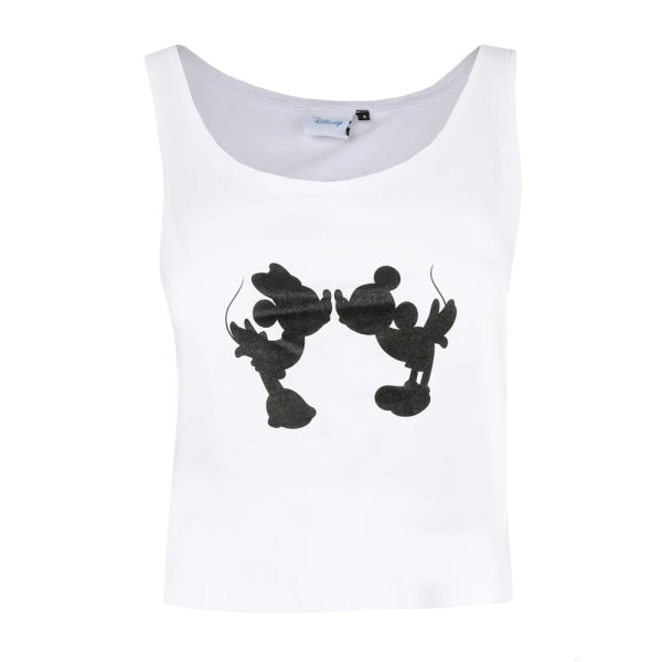 Disney Kvinnor/Dam Kyss Musse & Minnie Mouse Silhouette Tank White/Black S