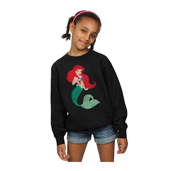 Disney Princess Girls Classic Ariel Sweatshirt 9-11 år Svart Black 9-11 Years