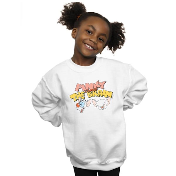 Animaniacs Girls Pinky And The Brain Heads Sweatshirt 5-6 år White 5-6 Years