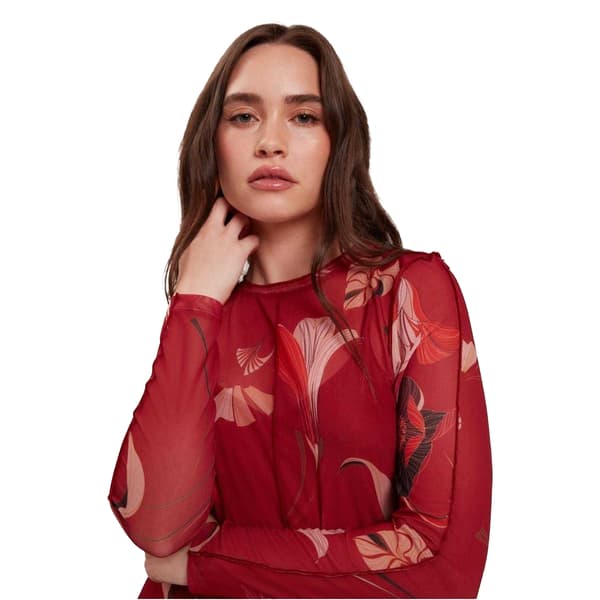 Ted Baker Dam/Dam Mesh Långärmad Miniklänning 8 UK Röd Red 8 UK