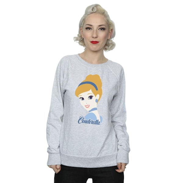 Disney Princess Dam sweatshirt med silhuett för kvinnor/damer Heather Grey S