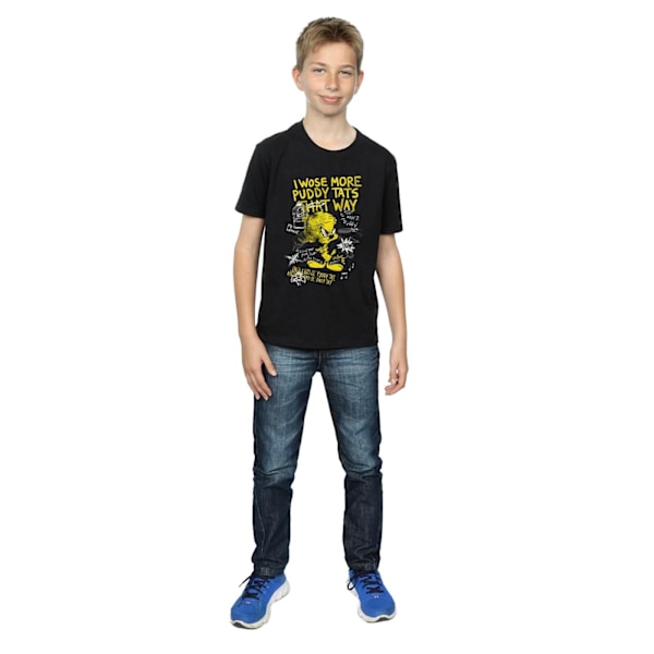 Looney Tunes Boys Tweety Pie More Puddy Tats T-shirt 9-11 år Black 9-11 Years