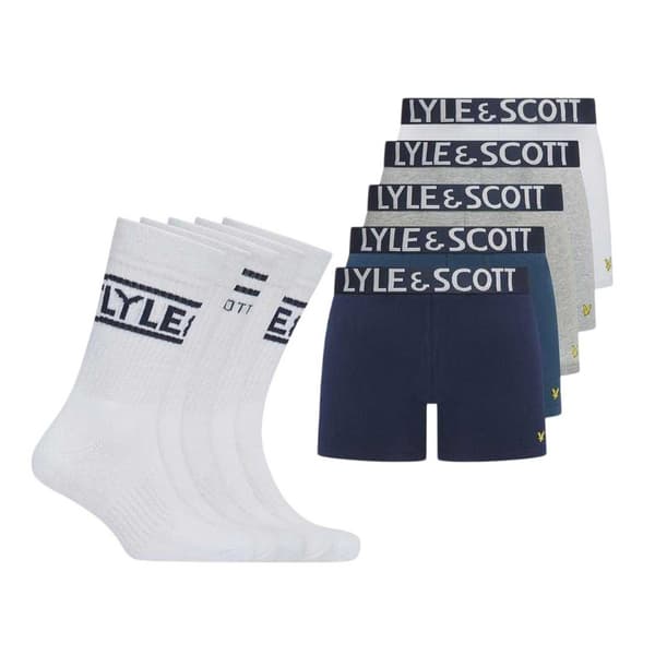 Lyle & Scott Presentförpackning för män i tweed (10-pack) M Blommig/Blå Floral/Blue M