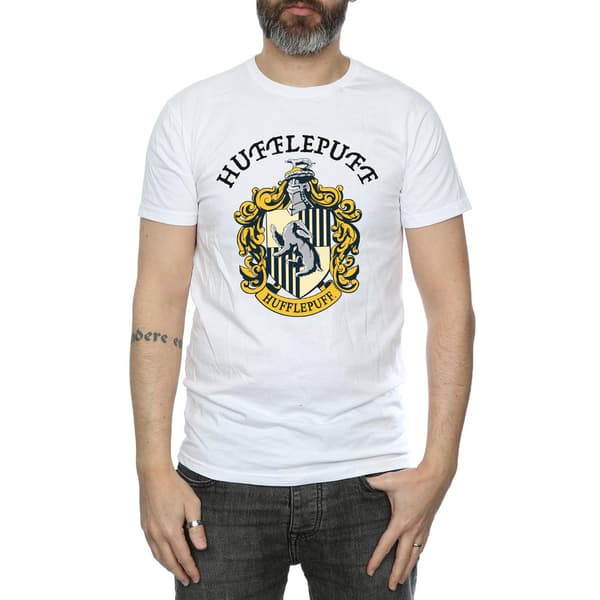 Harry Potter Herr Hufflepuff T-shirt i bomull M Vit White M
