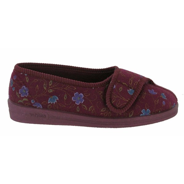 Comfylux Dam/Dam Diana Blommiga Tofflor 9 UK Vin Wine 9 UK