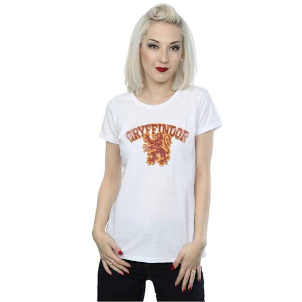 Harry Potter Dam/Kvinnor Gryffindor Sport Emblem Bomull T-shirt White S