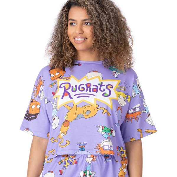 Rugrats Dam/Kvinnor All-Over Tryck Kort Pyjamasset XL Lila Purple XL
