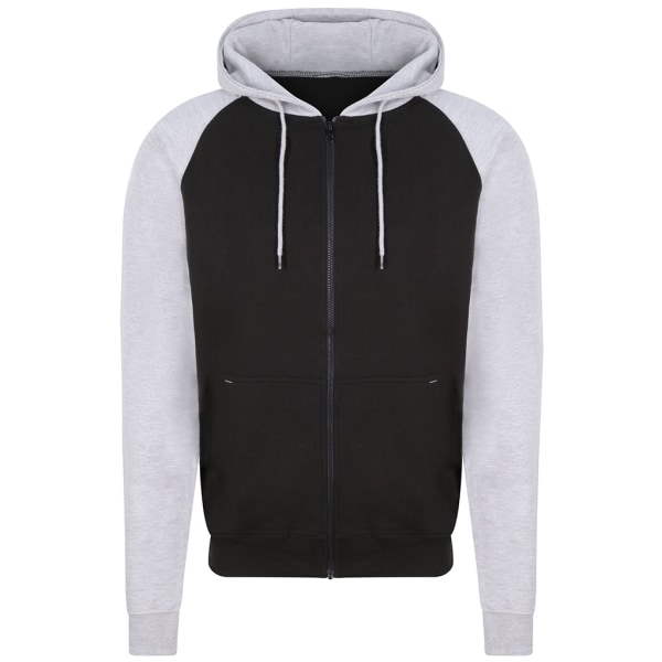 AWDis Just Hoods Herr Baseball Zoodie M Jet Black/Heather Grey Jet Black/Heather Grey M