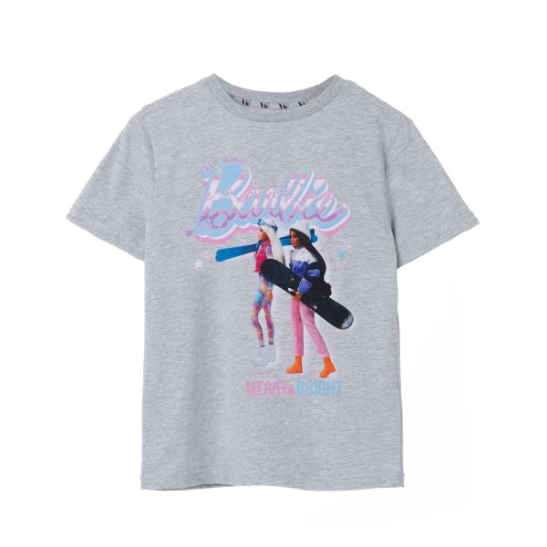 Barbie Girls Merry & Bright kortärmad T-shirt 11-12 år G Grey Marl 11-12 Years