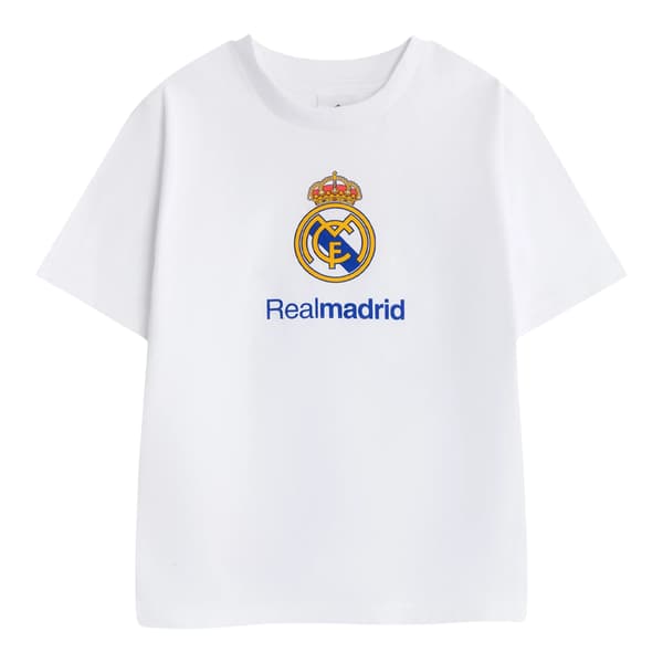 Real Madrid CF Pojkar Crest Kortärmad Lång Pyjamas Set 7-8 År White/Blue 7-8 Years