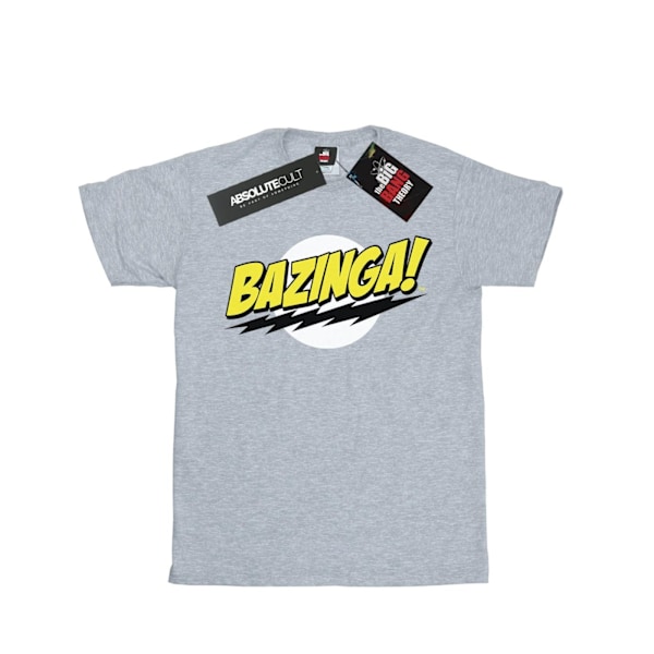 The Big Bang Theory Dam/Damer Bazinga Boyfriend T-shirt L S Sports Grey L