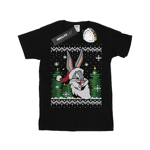 Looney Tunes Girls Bugs Bunny Jul Fair Isle Bomull T-Shir Black 9-11 Years