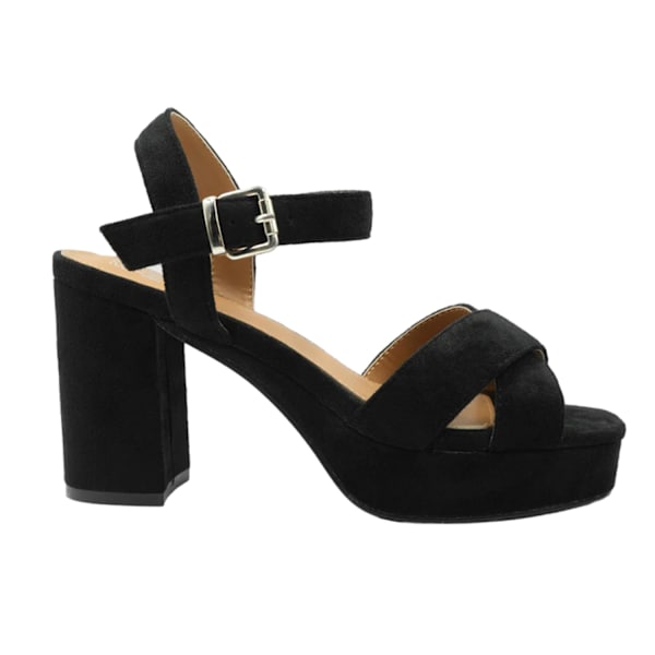 Where's That From Dam/Damer Marcia Remband Suede Platform H Black 4 UK