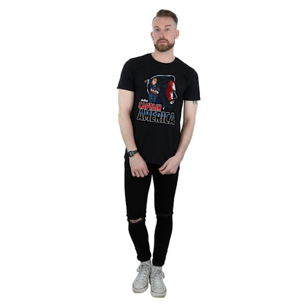 Avengers Infinity War Herr Captain America T-shirt 3XL Svart Black 3XL