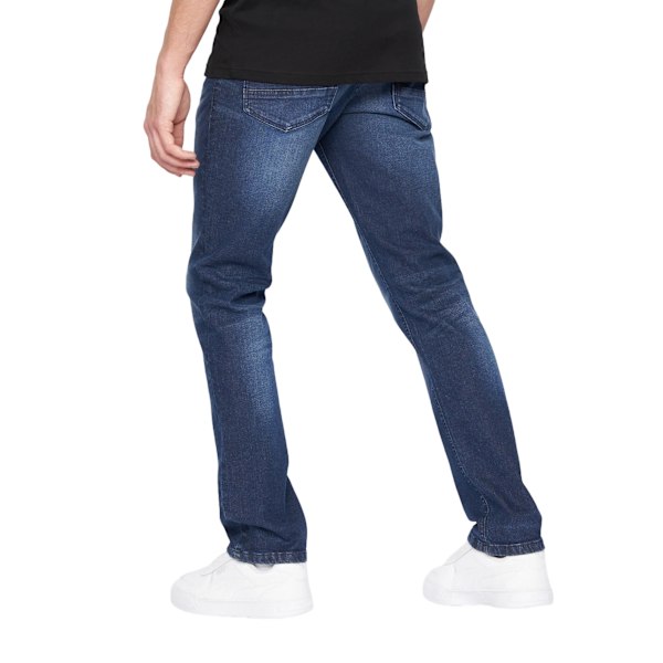 Crosshatch herr Svelte Stretch Jeans 34L mörk tvätt Dark Wash 34L
