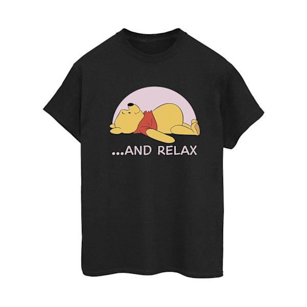 Disney Dam/Damer Winnie The Pooh Relax Bomull Boyfriend T-Shirt 5XL Svart Black 5XL