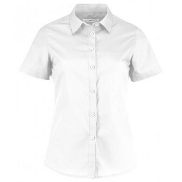 Kustom Kit Dam/Dam Short Sleeve Tailored Poplin Shirt 22 White 22