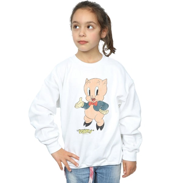 Looney Tunes Girls Porky Pig Distressed Sweatshirt 5-6 år Wh White 5-6 Years