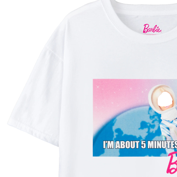 Barbie Dam/Kvinnor Running Late Space T-Shirt M Vit White M