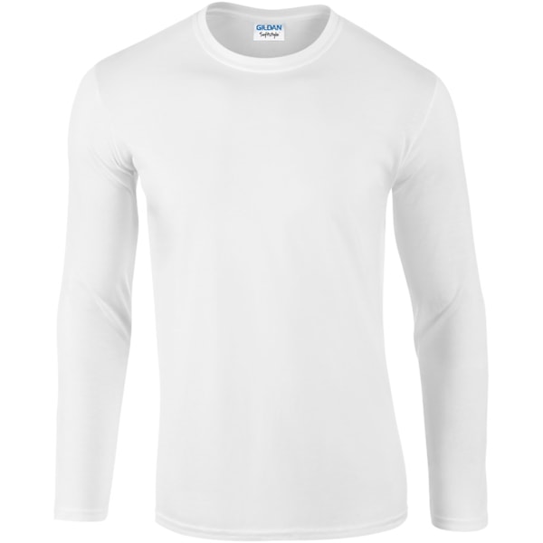 Gildan Soft Style långärmad T-shirt för män (5-pack) M Vit White M