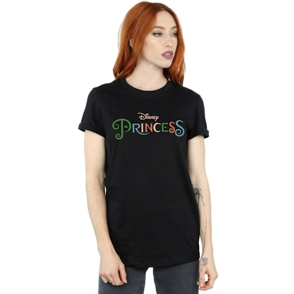 Disney Princess Dam/Damer Färg Logo Bomull Boyfriend T-Sh Black 3XL