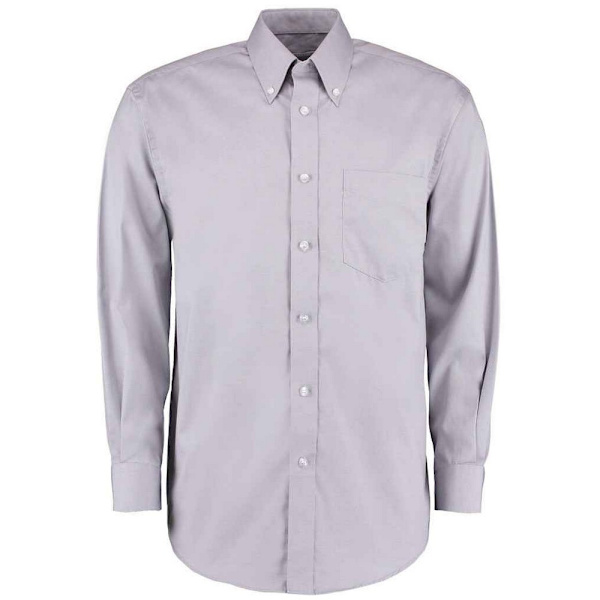 Kustom Kit Herr Oxford Klassisk Långärmad Skjorta 21in Silver Silver 21in