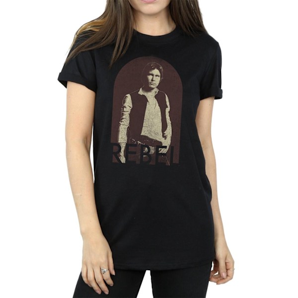 Star Wars Dam/Damer Han Solo Rebel Bomull Boyfriend T-shirt Black 3XL
