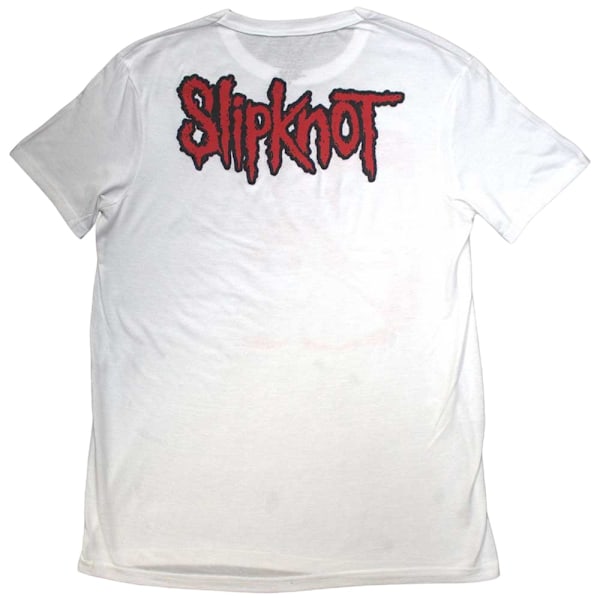 Slipknot Unisex Vuxen T-shirt med Ryggtryck - Stolgrafik, Storlek XL, Vit White XL