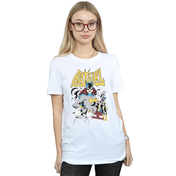 DC Comics Dam/Damer Batgirl Hjälte eller Skurk Bomull Pojkvän T-shirt White XL