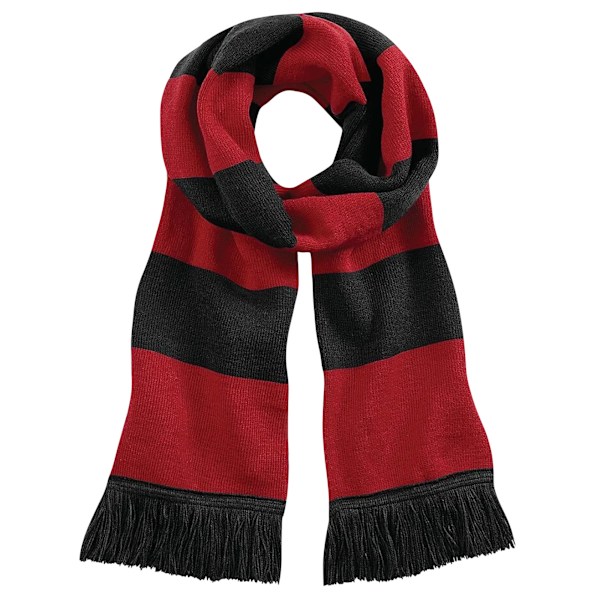 Beechfield Varsity Unisex Vinterhalsduk (Dubbelstickad) En Black / Classic Red One Size