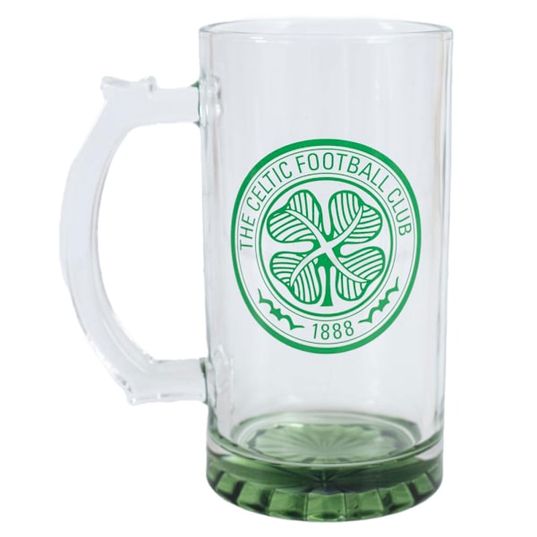 Celtic FC Crest Glasstankard Storlek: One Size Grön/Klar Green/Clear One Size