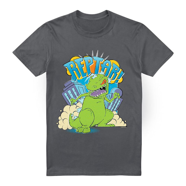 Rugrats Herr Stomp Reptar T-Shirt 4XL Gråmelerad Charcoal 4XL