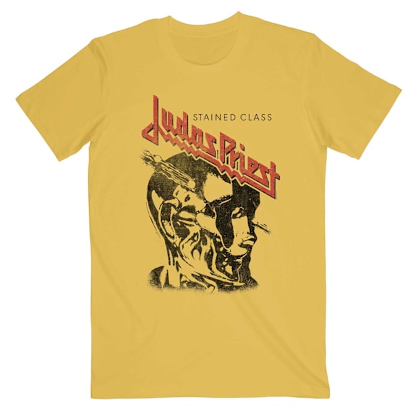 Judas Priest Unisex Adult Stained Class Vintage Head T-Shirt XX Yellow XXL