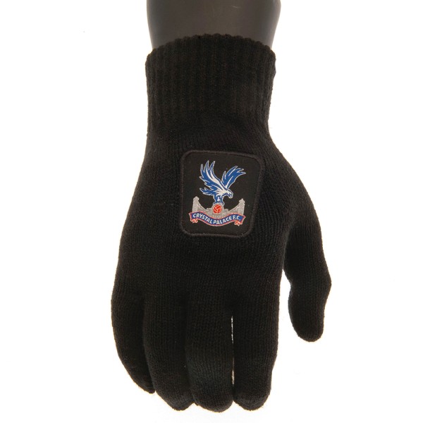 Crystal Palace FC Stickade handskar för barn/barn One Size Svart Black One Size