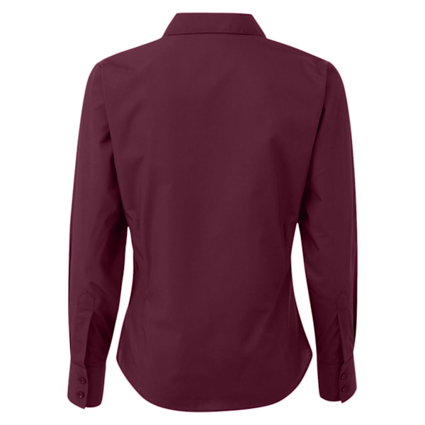 Premier Dam/Dam Poplin Långärmad Blus 8 Aubergine Aubergine 8