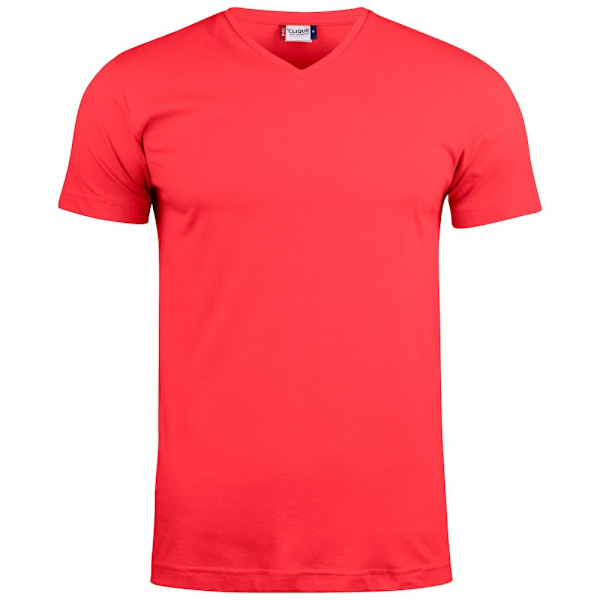 Clique Unisex Vuxen Basic Stickad V-ringad T-shirt S Röd Red S